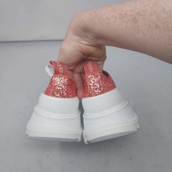 ALEXANDER MCQUEEN Glitter Low Top Sparkle Pink Platform Chunky Sneaker - Picture 13 of 13